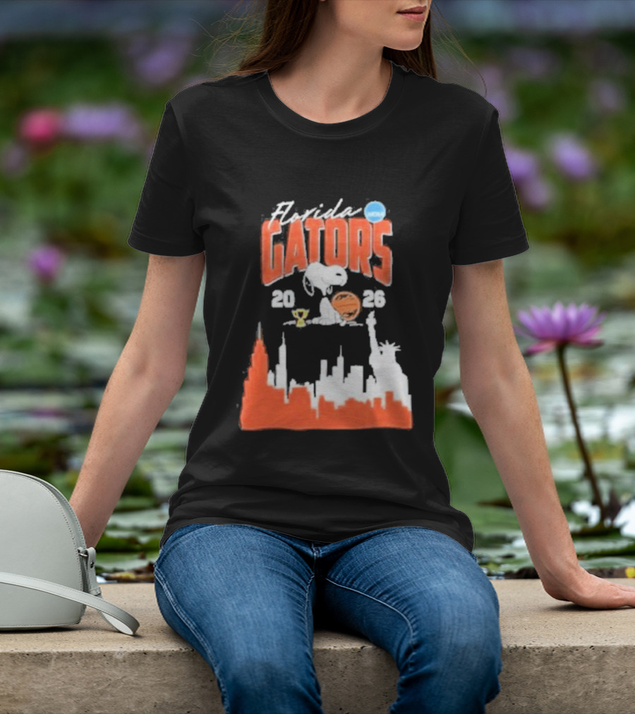 Florida Gators Snoopy Basketball 2026 NYC Skyline T-Shirt