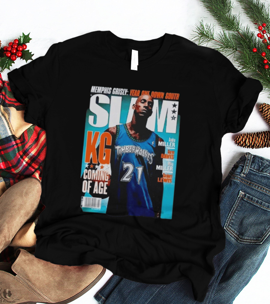 Slam Kevin Garnett Timberwolves Memphis Grisly Year One Down South KG Coming Of Age T-Shirt