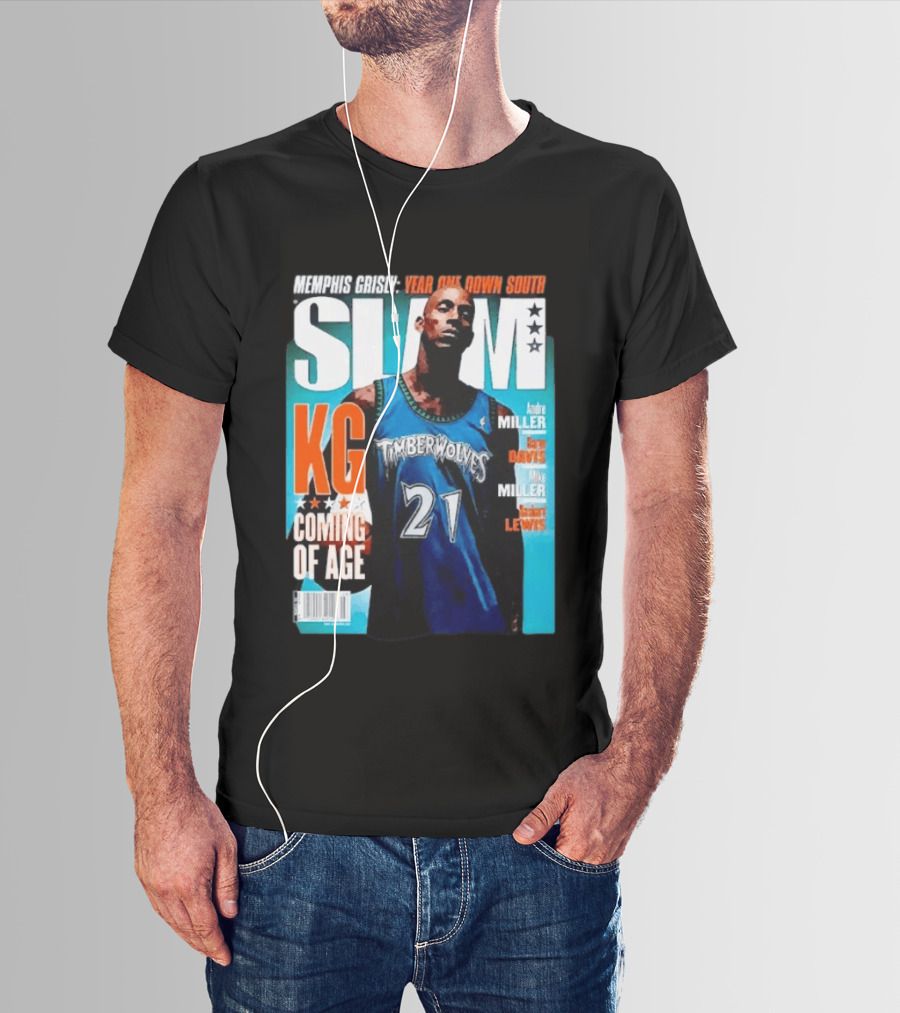 Slam Kevin Garnett Timberwolves Memphis Grisly Year One Down South KG Coming Of Age T-Shirt