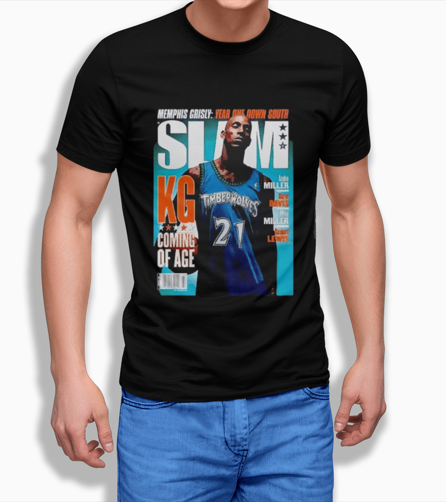 Slam Kevin Garnett Timberwolves Memphis Grisly Year One Down South KG Coming Of Age T-Shirt