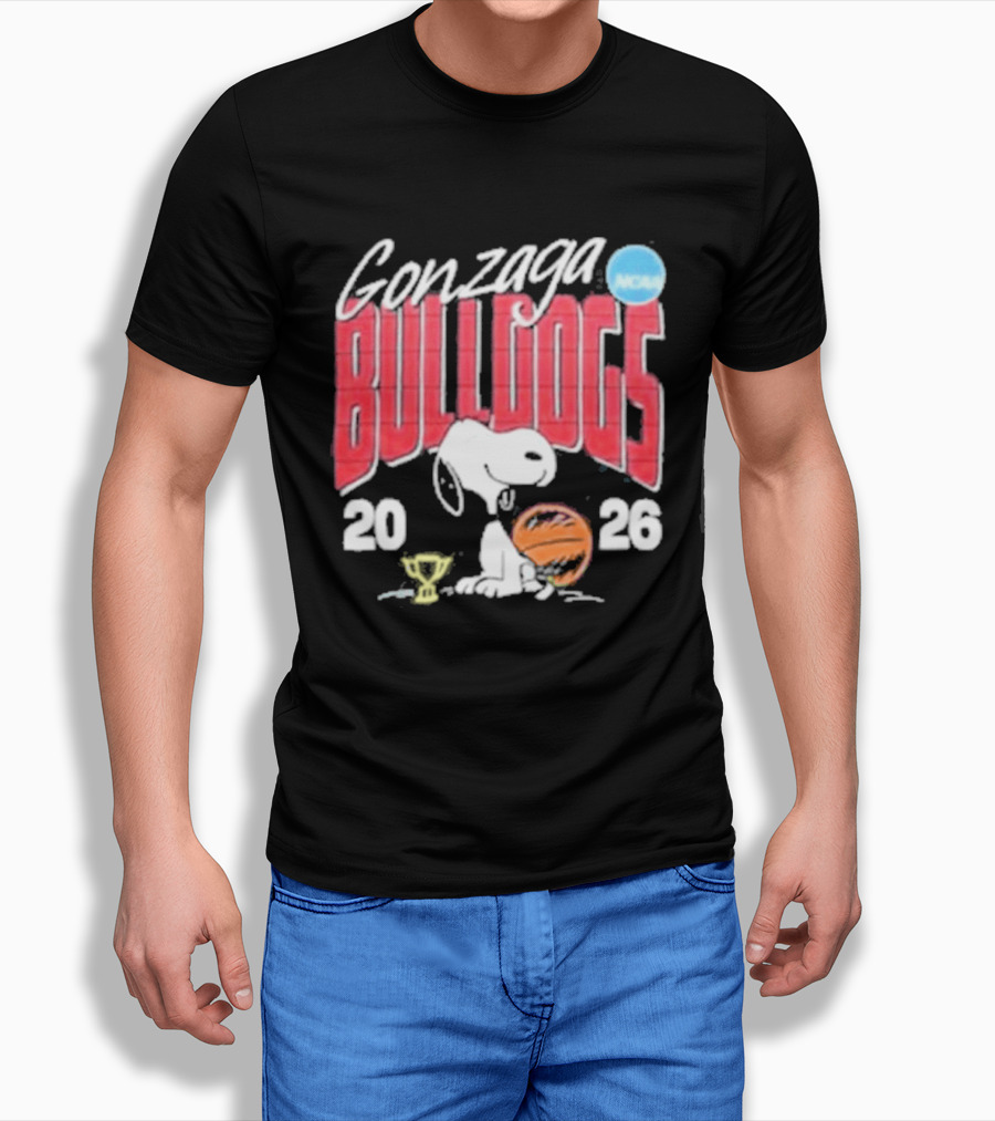 Gonzaga Bulldogs Snoopy NCAA Tournament 2026 Basketball Trophy T-Shirt