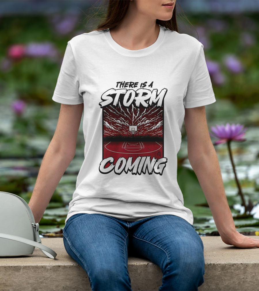 There Is A Storm Coming Basketball Court Thunderstorm Sky T-Shirt