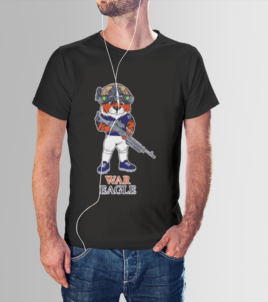 Auburn Tigers Aubie War Eagle Military Helmet Night Vision T-Shirt