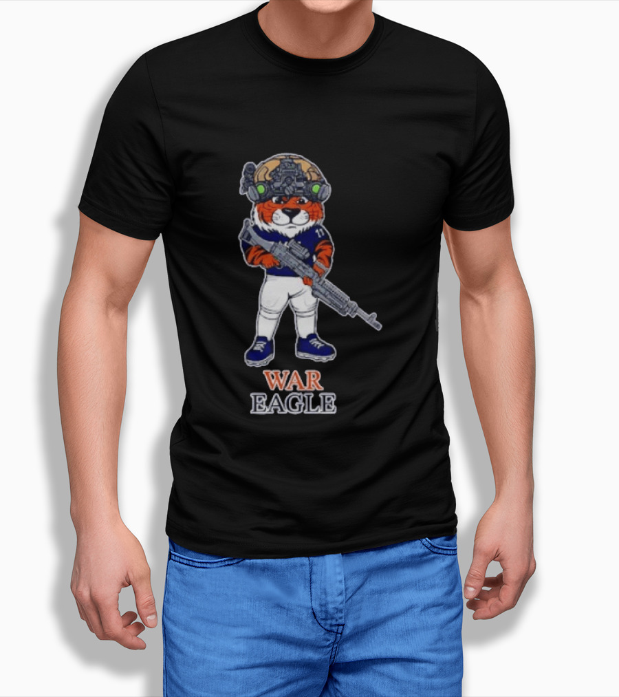 Auburn Tigers Aubie War Eagle Military Helmet Night Vision T-Shirt