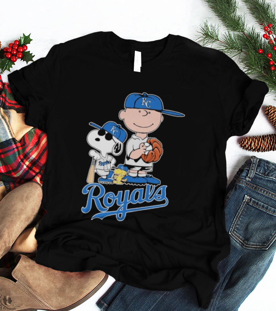 2026 Royals Snoopy Charlie Brown Kansas City Baseball T-Shirt
