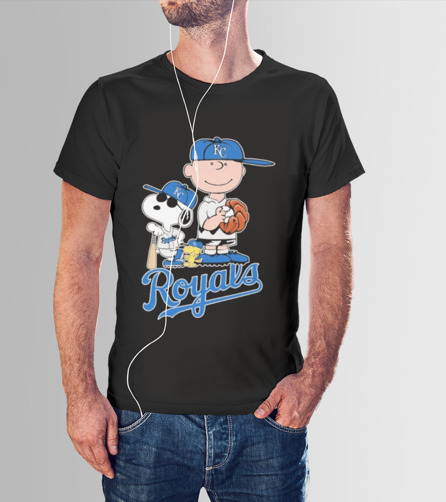 2026 Royals Snoopy Charlie Brown Kansas City Baseball T-Shirt