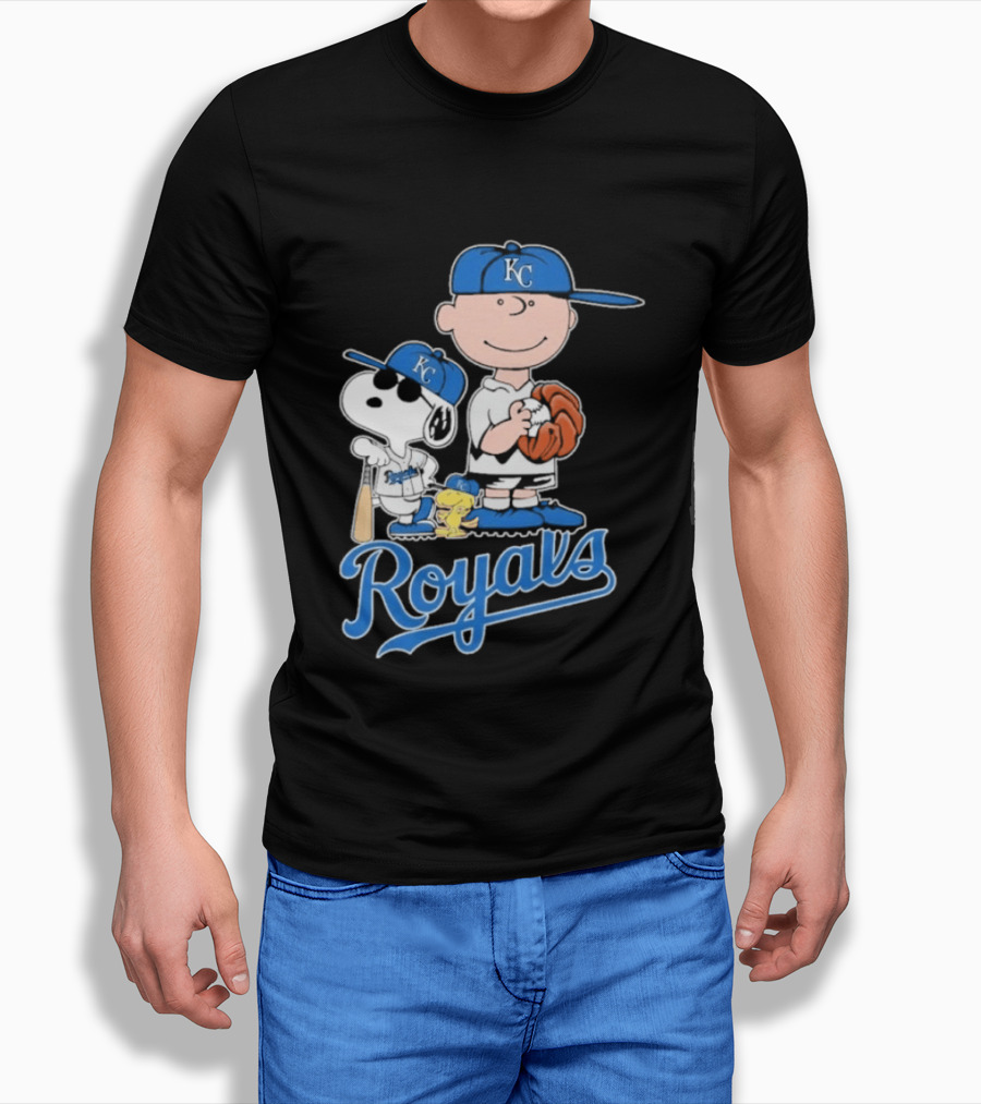 2026 Royals Snoopy Charlie Brown Kansas City Baseball T-Shirt