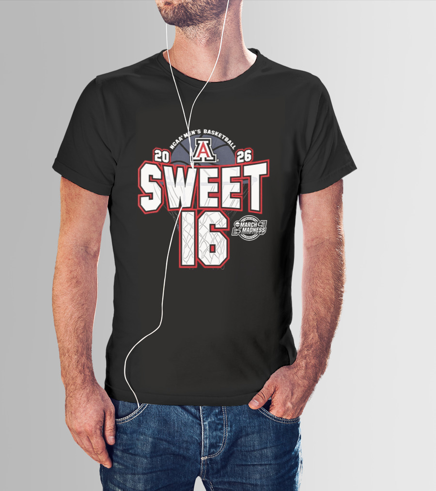 Arizona Wildcats NCAA Men's Basketball 2026 Sweet 16 March Madness T-Shirt