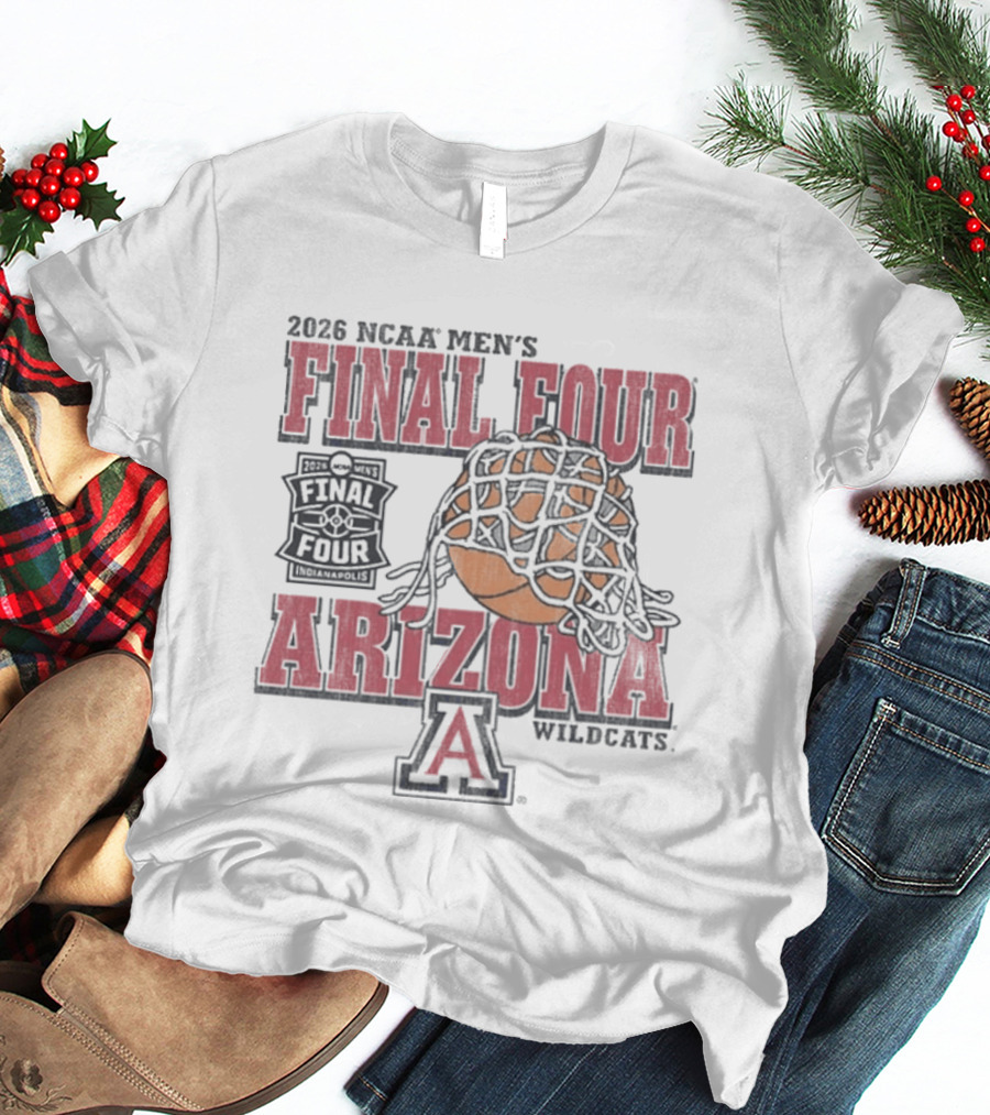 2026 NCAA Men's Final Four Arizona Wildcats Basketball Net T-Shirt