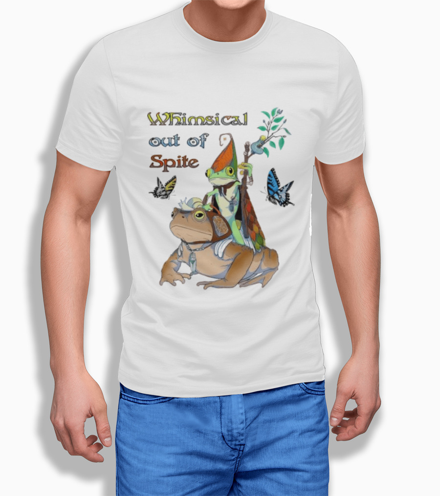 Whimsical Frog Out Of Spite With Butterflies And Chameleon T-Shirt