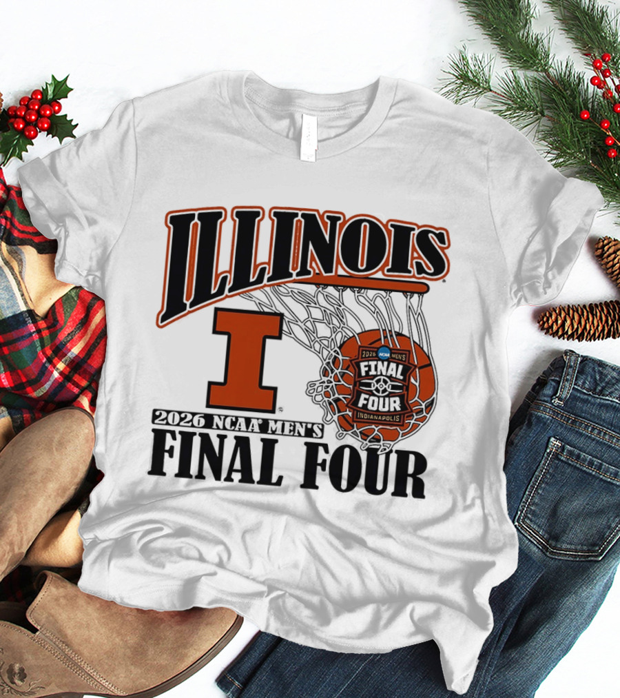 Illinois Fighting Illini Basketball NCAA Men's Final Four 2026 Indianapolis T-Shirt