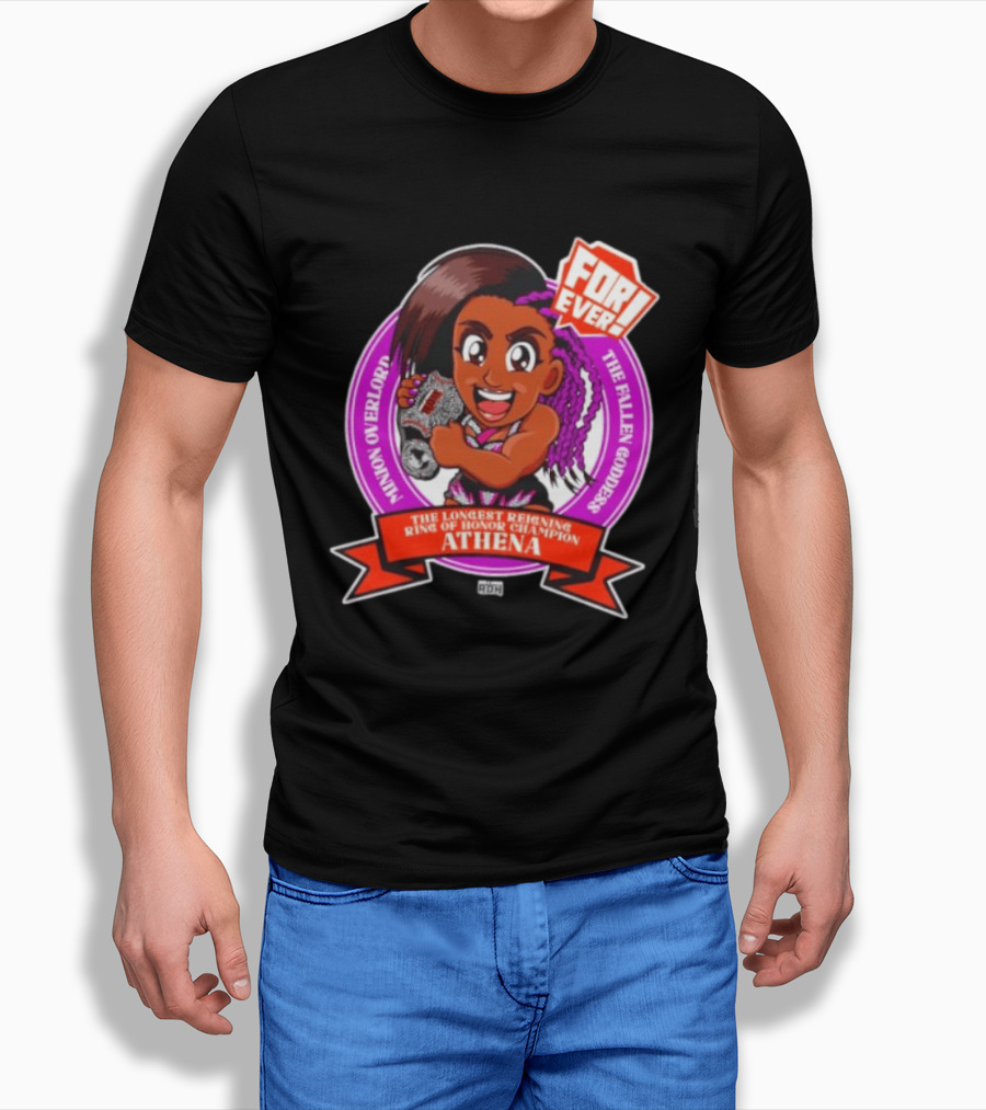 Minion Overlord Athena The Longest Reigning Ring Of Honor Champion Forever The Fallen Goddess T-Shirt