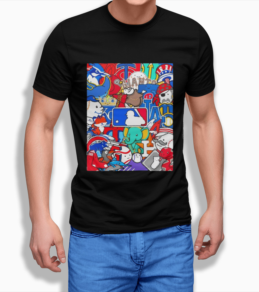 Happy Opening Day 2026 MLB Team Mascots Giants Royals Nationals Phillies Pirates T-Shirt