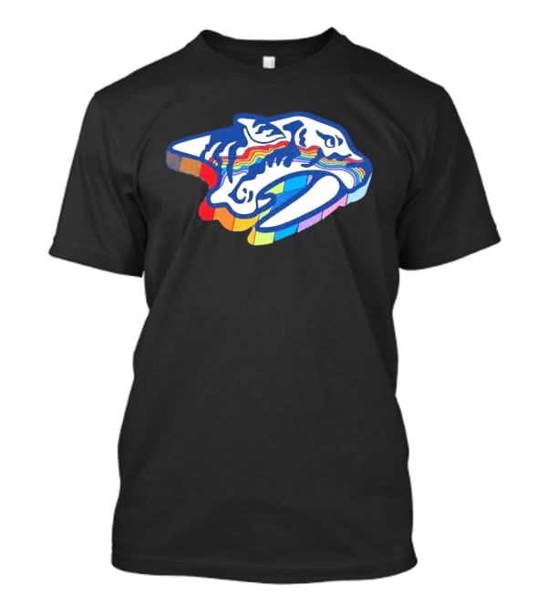 Nashville Predators Rainbow Pride Hockey Team LGBTQIA+ Support T-Shirt