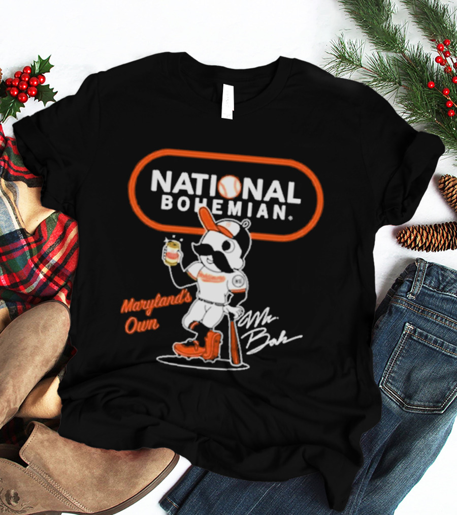 Maryland's Own National Bohemian Mr. Boh Baseball T-Shirt