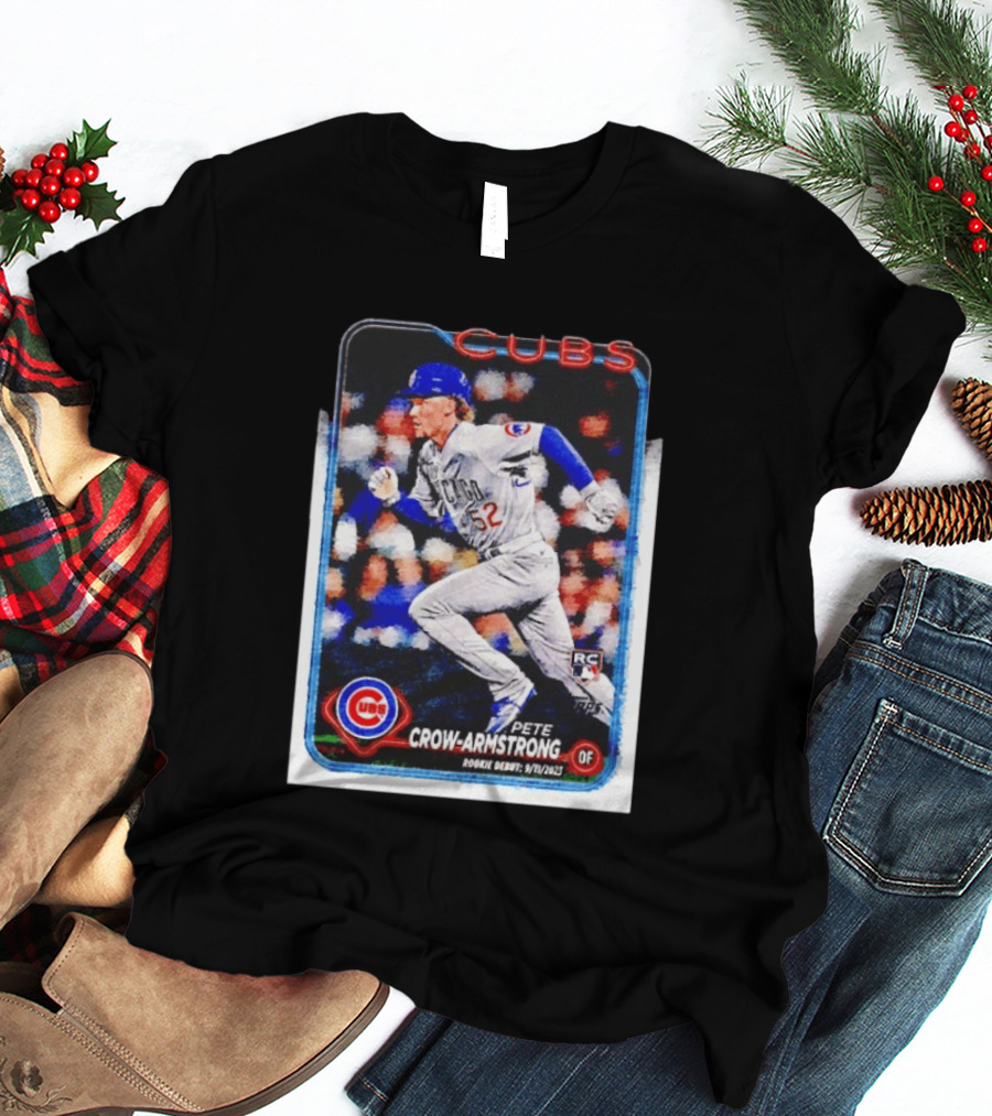 Pete Crow Armstrong Chicago Cubs Rookie Debut 9/11/2023 Topps Baseball Card T-Shirt