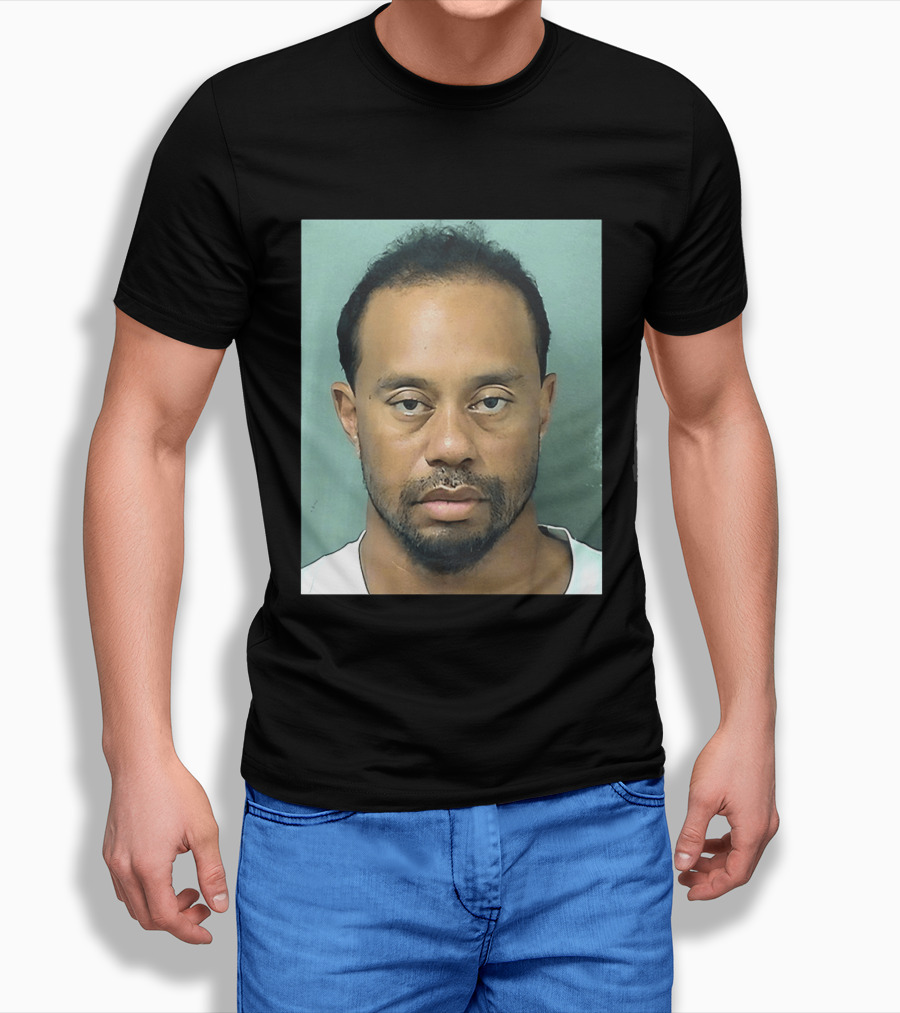 Tiger Woods Shot Palm Beach County Booking Photo T-Shirt