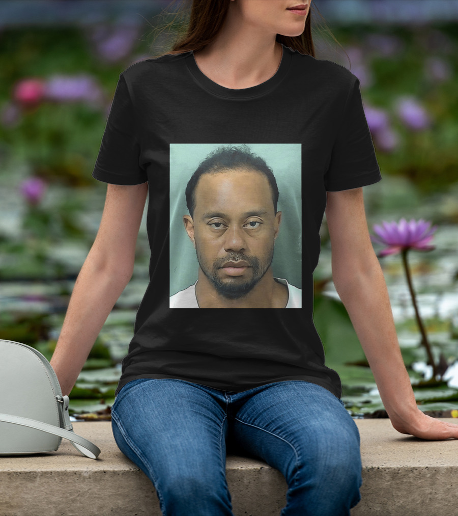 Tiger Woods Shot Palm Beach County Booking Photo T-Shirt
