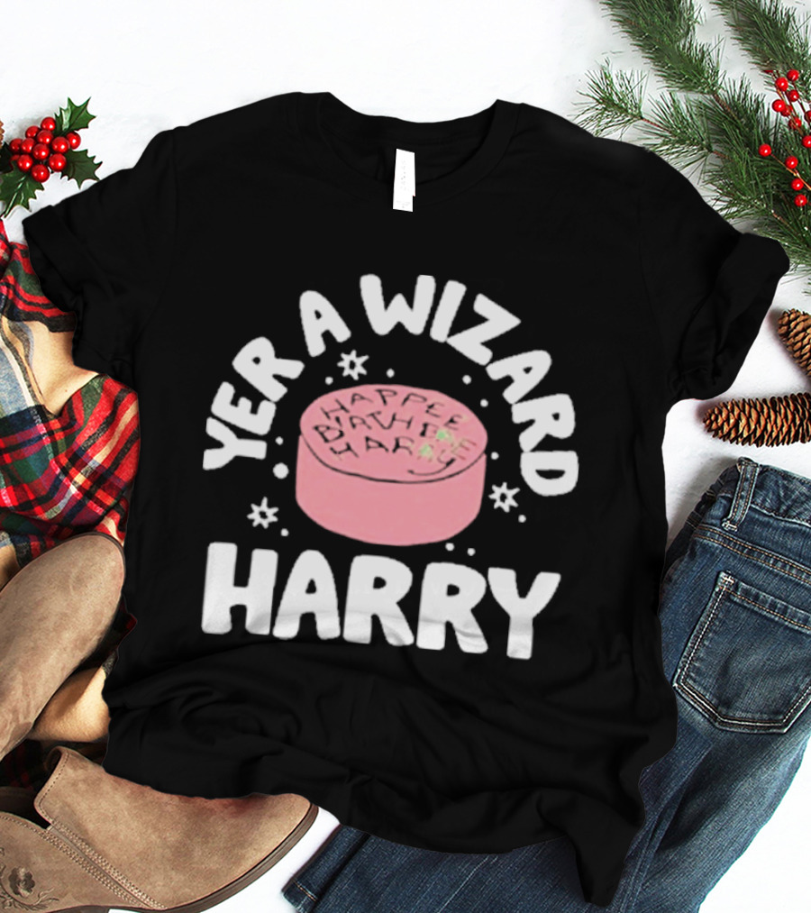 Yer A Wizard Harry Pink Starry Aesthetic Circle T-Shirt