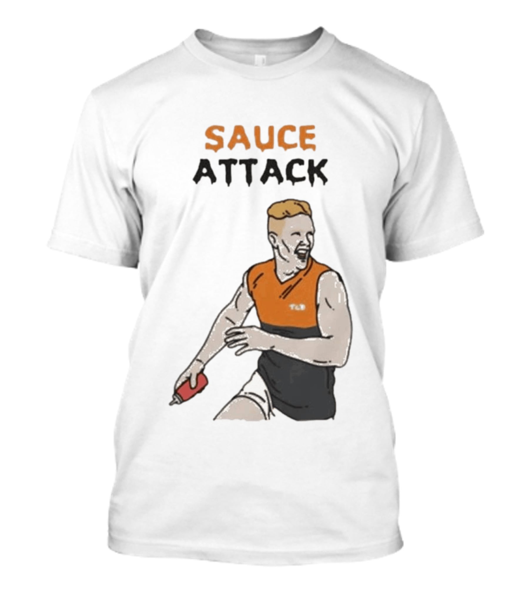 Sauce Attack Giants Edition Australian Rules Football Fan T-Shirt