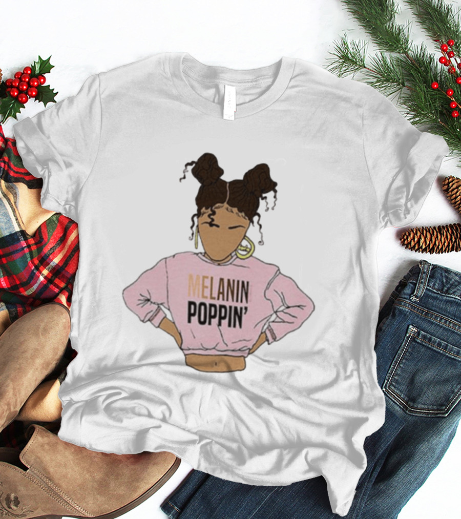 2BUNZ Melanin Poppin Pink Swea Afro Hair Trendy T-Shirt