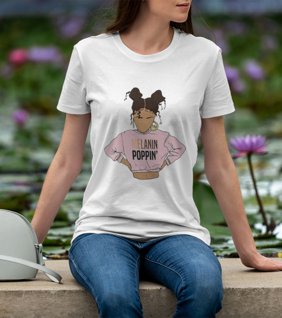 2BUNZ Melanin Poppin Pink Swea Afro Hair Trendy T-Shirt