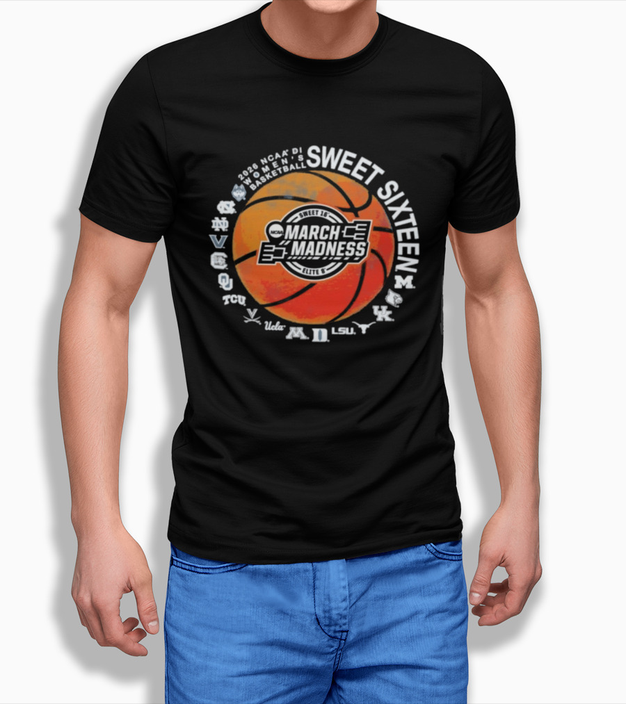 2026 NCAA DI Women's Basketball March Madness Sweet Sixteen Tournament Teams T-Shirt