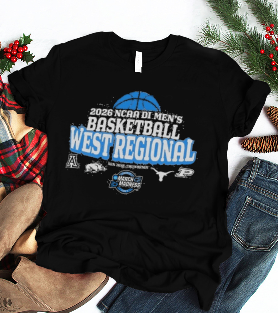 2026 NCAA DI Men's Basketball West Regional Tournament Sweet Sixteen San Jose CA T-Shirt