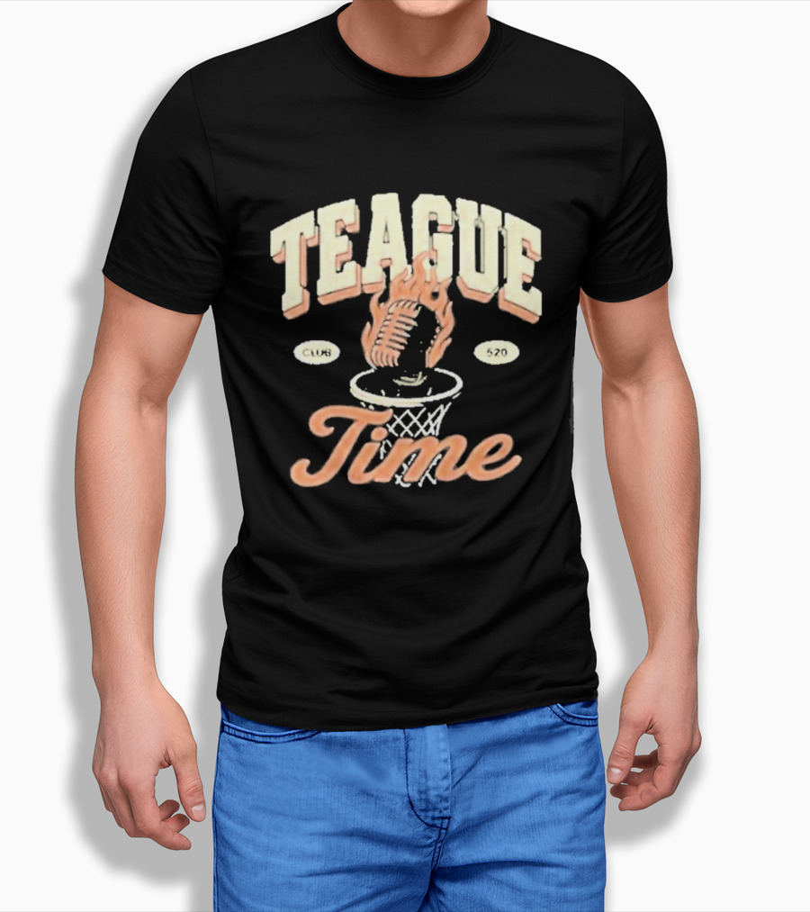 Teague Time Basketball Flaming Ball Hoop Club 520 T-Shirt