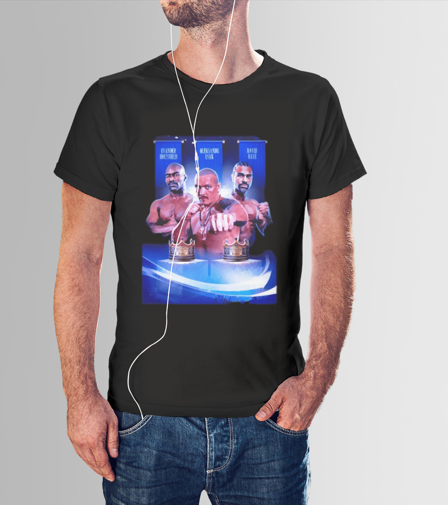 Oleksandr Usyk Evander Holyfield David Haye Boxing Cruiserweight King Patterson Collage T-Shirt