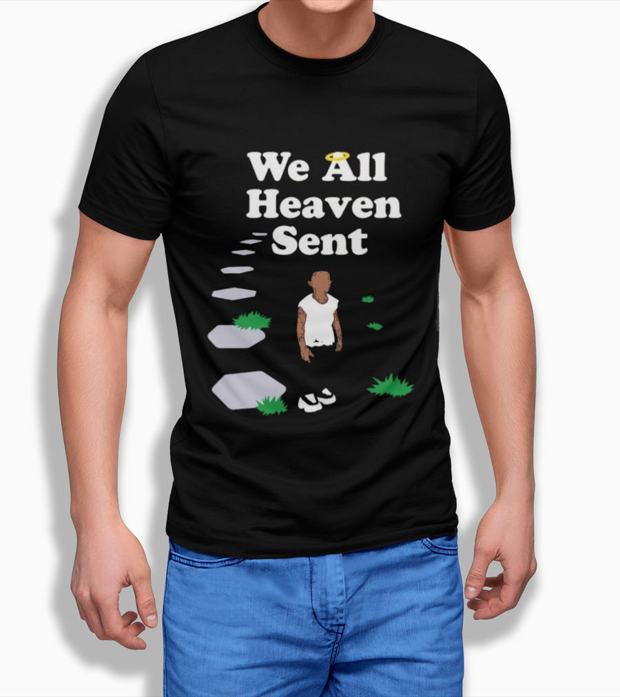 We All Heaven Sent White Halo Pathway And Figure T-Shirt