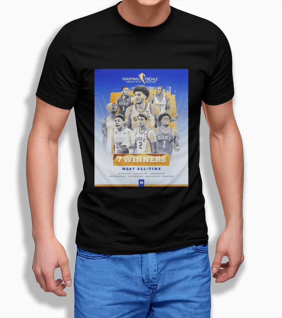 Wayman Tisdale Freshman Of The Year Award Duke Blue Devils 7 Winners Most All Time T-Shirt