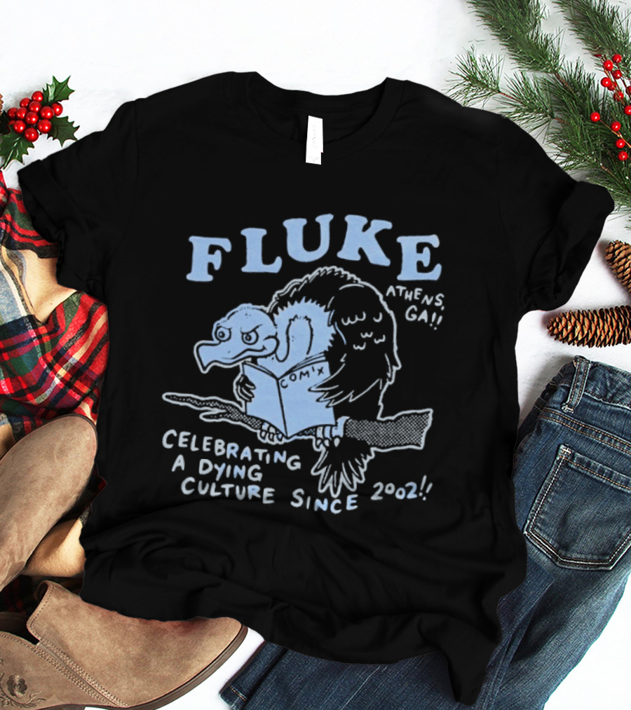 Fluke Celebrating A Dying Culture Since 2002 Athens GA Owl T-Shirt