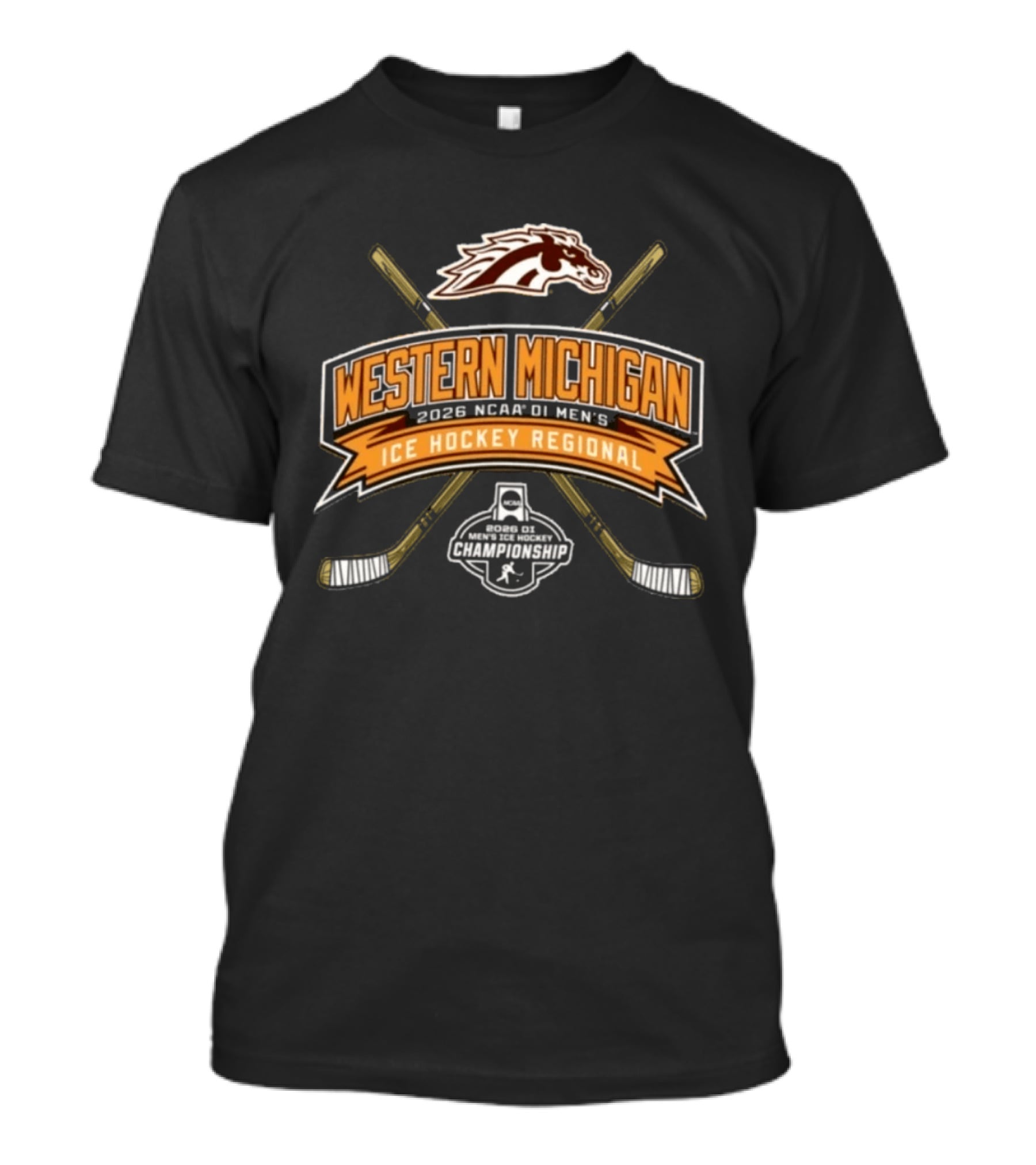 Western Michigan Broncos 2026 NCAA DI Men's Ice Hockey Regional Championship Competition T-Shirt