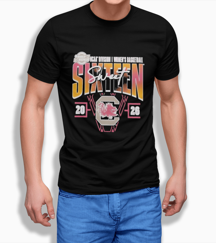 March Madness 2026 Sweet Sixteen South Carolina Gamecocks Women's Basketball Tournament T-Shirt