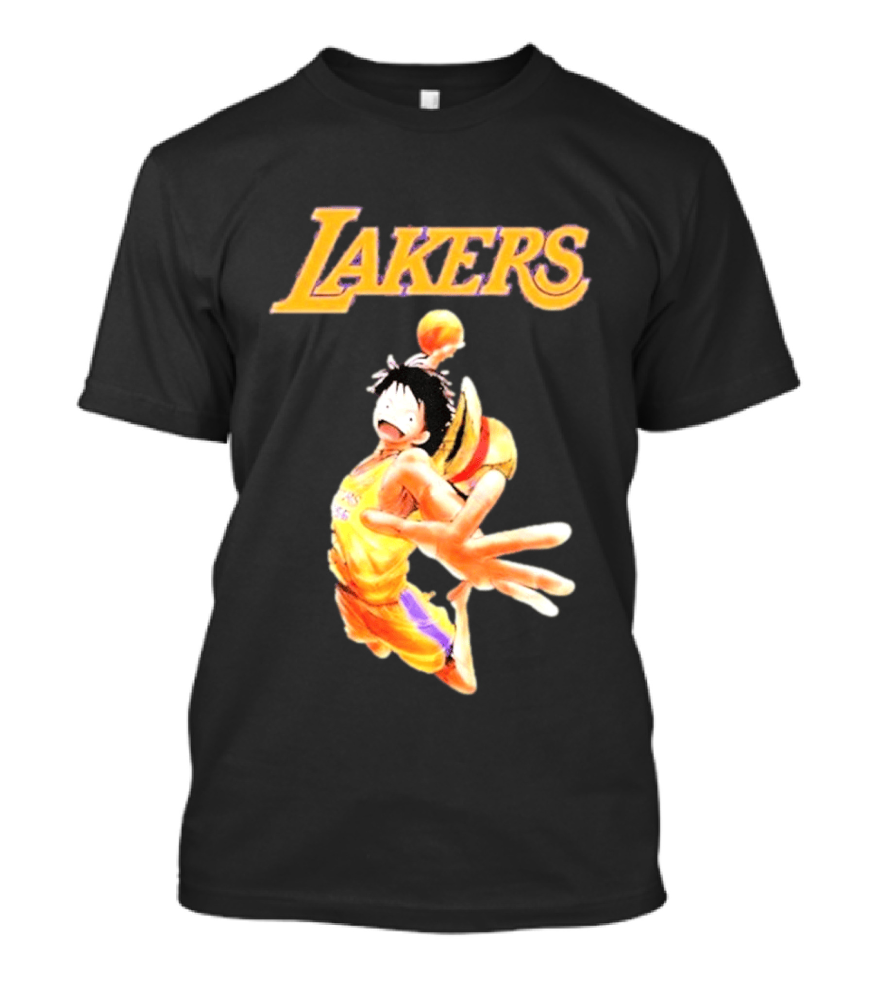 One Piece Luffy Basketball Lakers Crossover Collaboration T-Shirt