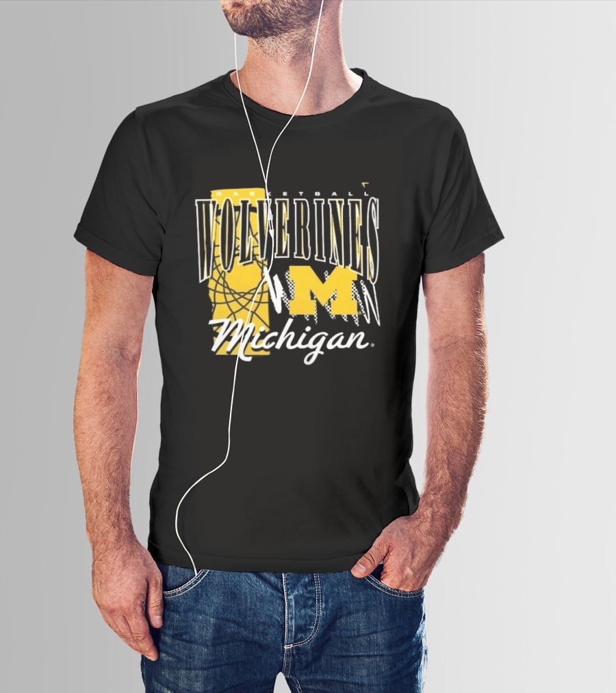 Michigan Wolverines Basketball M Logo March Madness Fan Gear T-Shirt