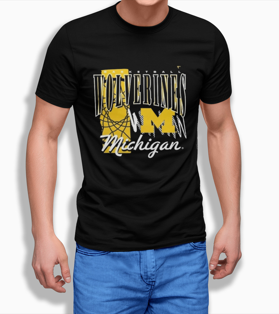 Michigan Wolverines Basketball M Logo March Madness Fan Gear T-Shirt