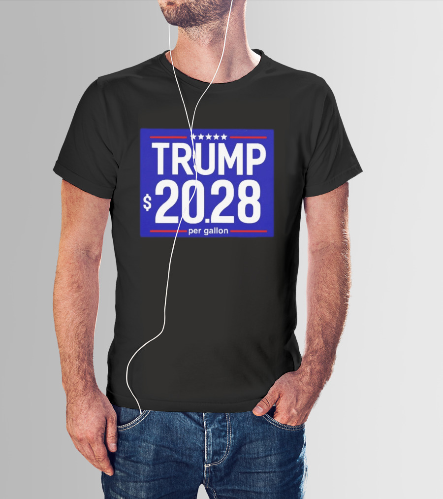 Trump 2028 Per Gallon Five Stars Blue T-Shirt
