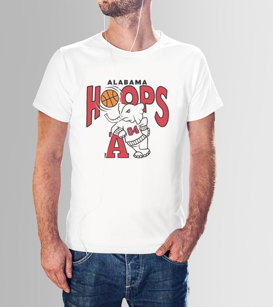 Alabama Hoops Basketball Elephant 04 Sports Team T-Shirt