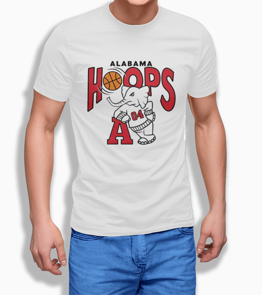 Alabama Hoops Basketball Elephant 04 Sports Team T-Shirt