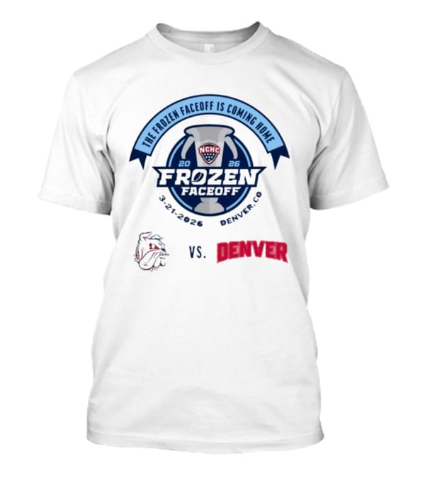 NCHC Frozen Faceoff 2026 Denver Vs Minnesota Duluth Hockey Matchup March 21 T-Shirt