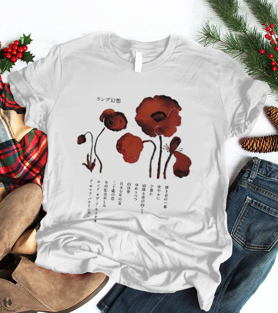Poppy Flowers Lamp Genso 2025 Vintage Aesthetic T-Shirt