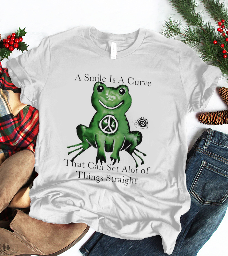 A Smile Is A Curve Peace Symbol On Frog That Can Set A Lot Of Things Straight T-Shirt