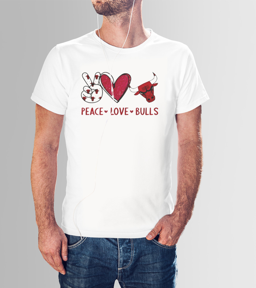 Peace Love Chicago Bulls NBA T-Shirt
