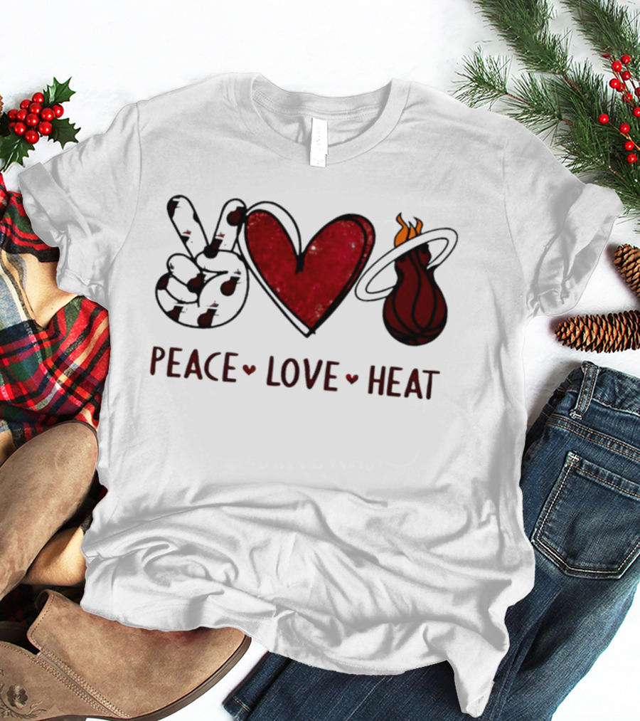 Peace Love Miami Heat Basketball Team Fandom T-Shirt