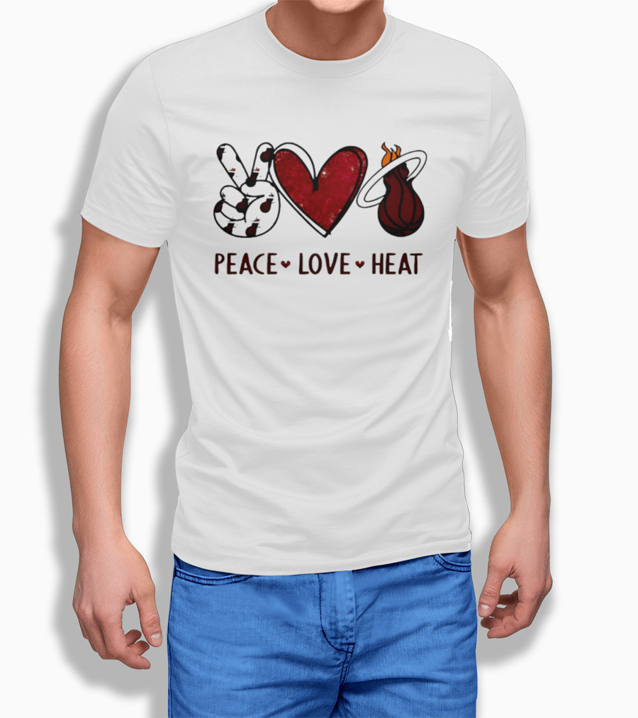 Peace Love Miami Heat Basketball Team Fandom T-Shirt