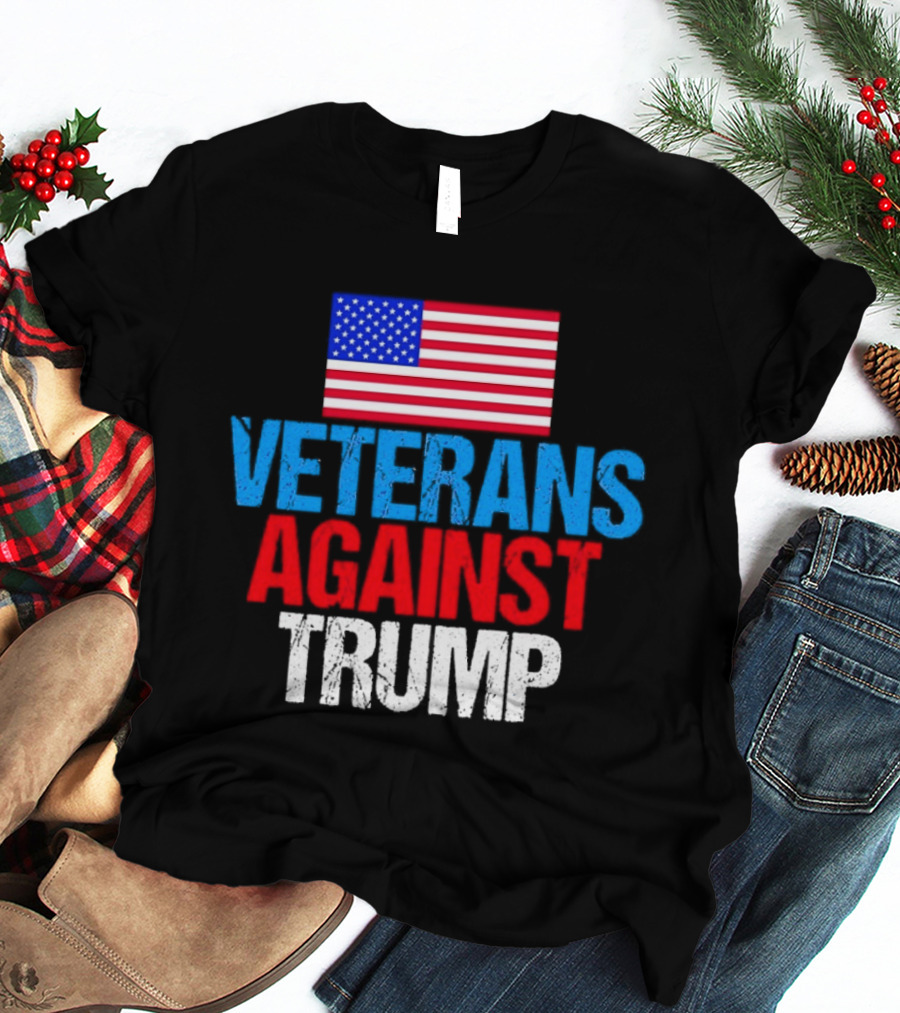 American Flag Veterans Against Trump T-Shirt
