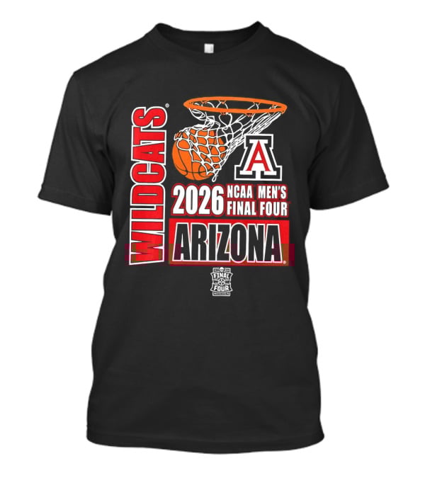 NCAA Men's Final Four 2026 Arizona Wildcats Basketball Nothing But Net T-Shirt