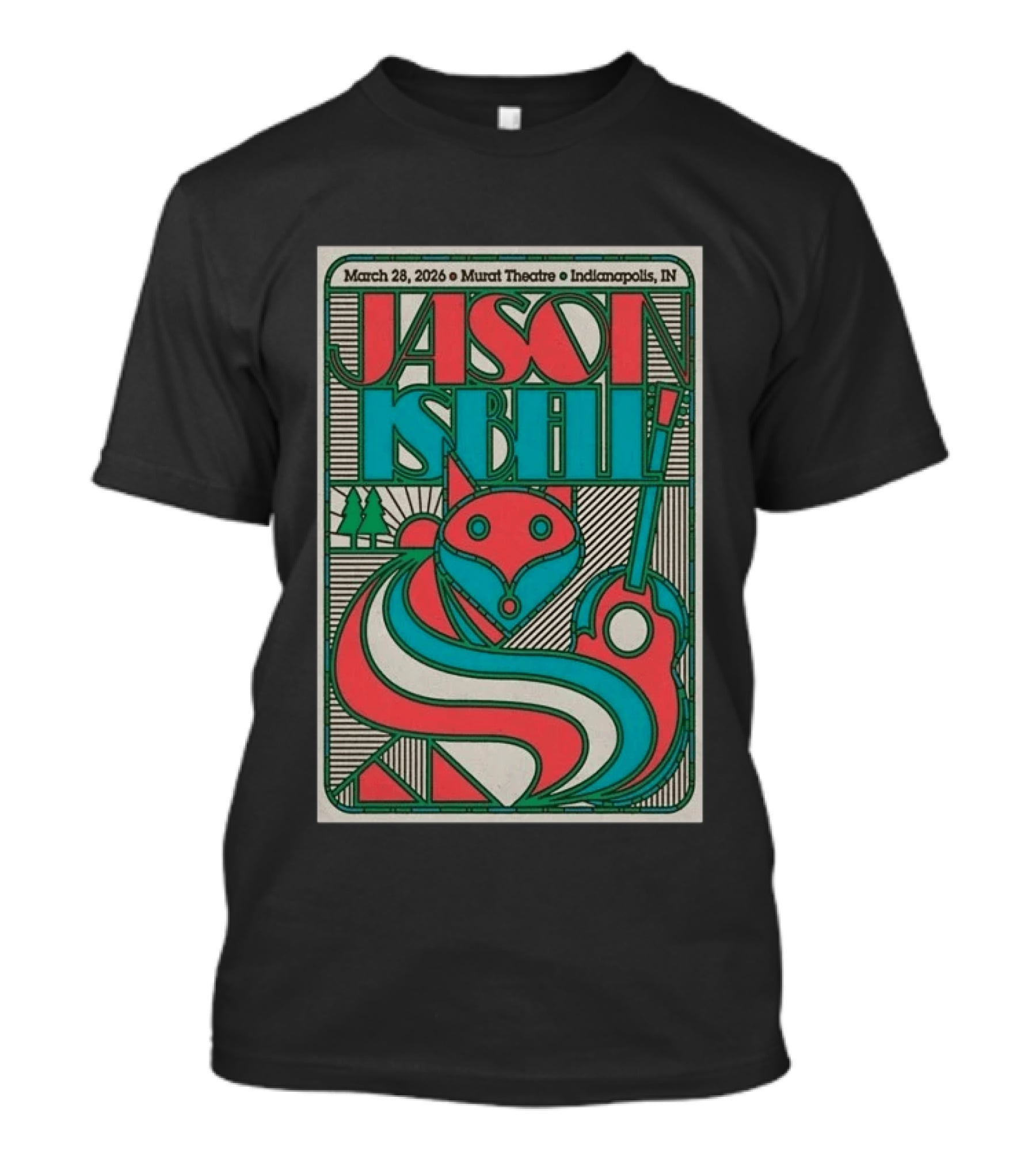 March 28 2026 Jason Isbell Murat Theatre Indianapolis Fox Guitar T-Shirt